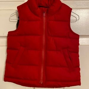 Red puffer vest